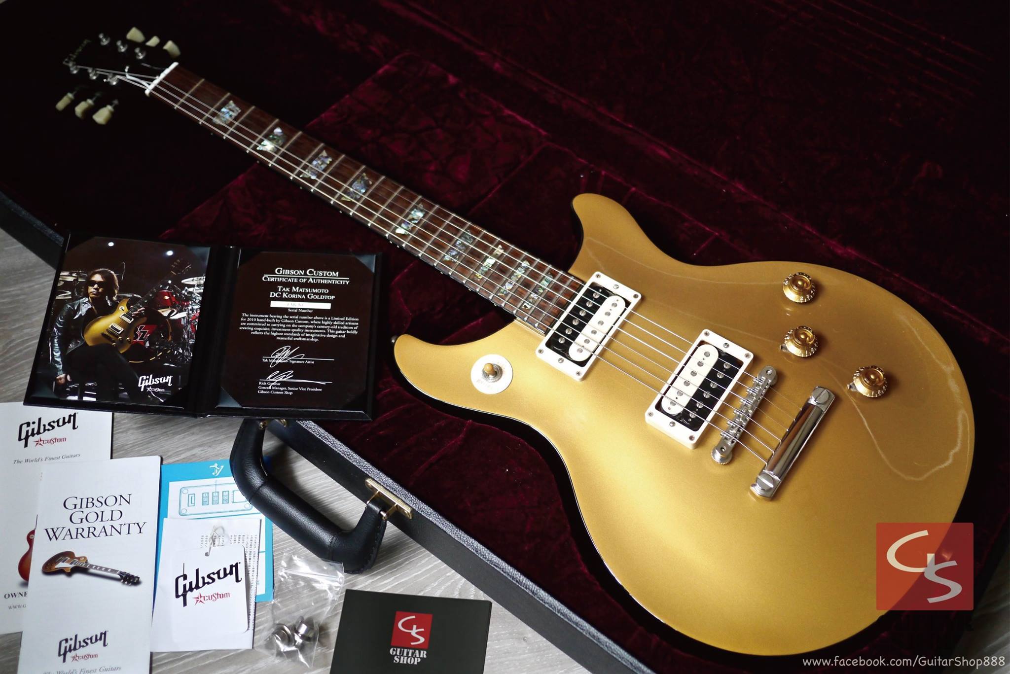 超美品Gibson Custom Shop Tak Matsumoto DC Korina Gold Top 松本孝弘 