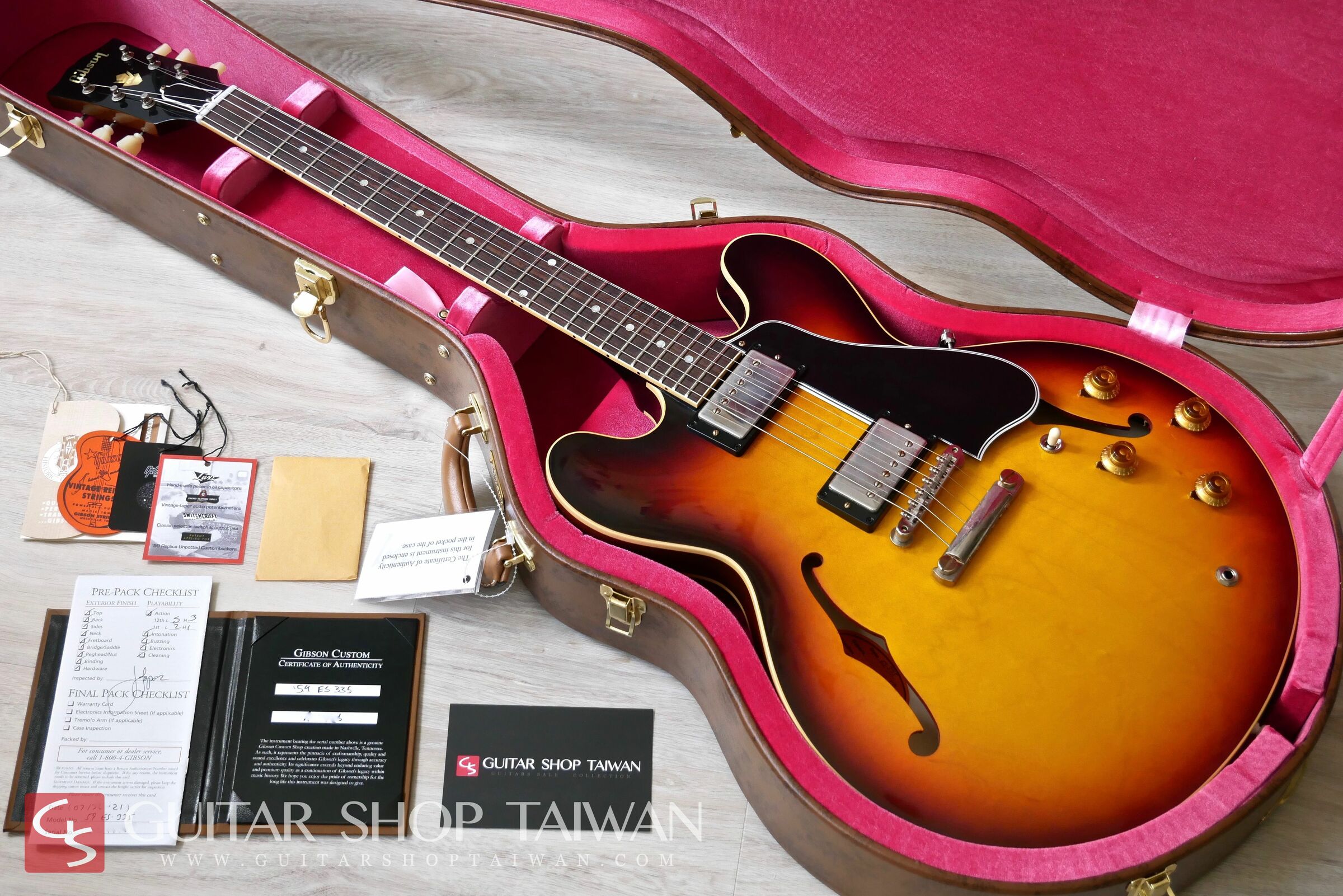 全新2021 Gibson Custom Shop 1959 ES-335 Reissue VOS-Vintage Burst