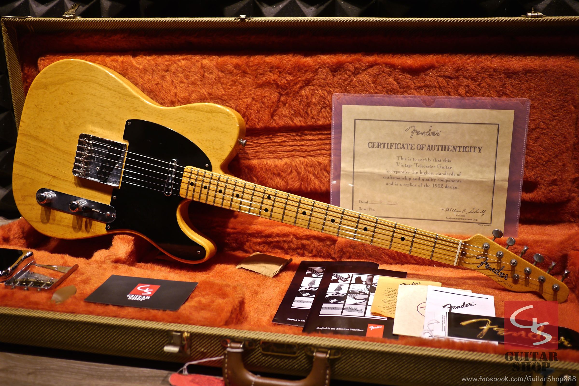 2001 Fender American Vintage '52 Reissue Telecaster Butterscotch Blonde –  Guitar Shop Taiwan