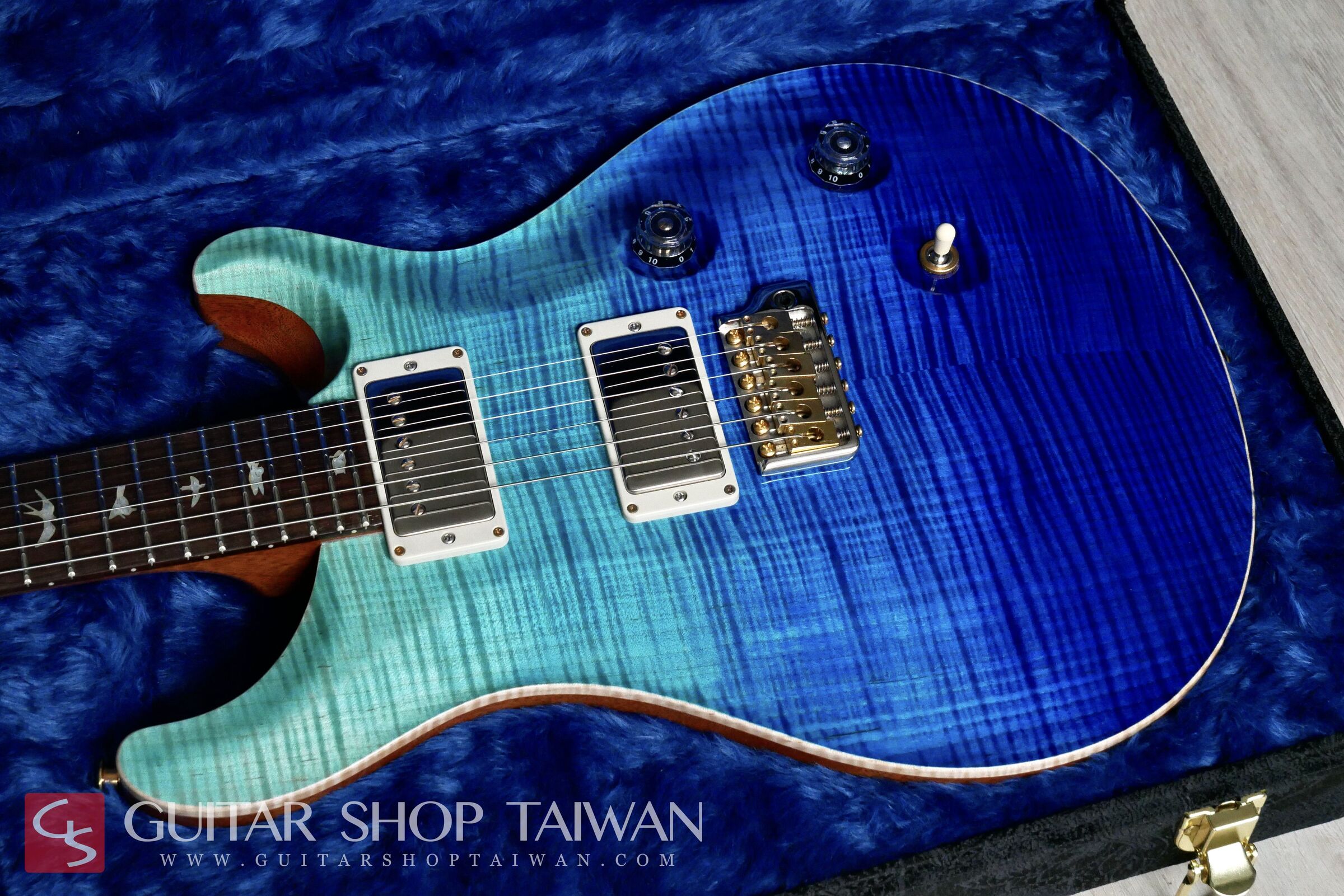2021 PRS Custom 24 10Top Wood Library Blue Fade with Brazilian
