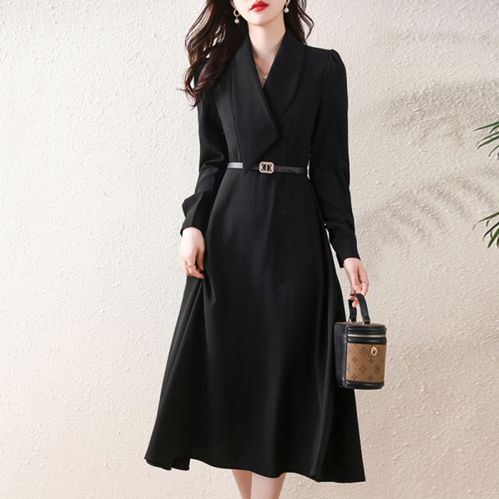 Black High-end Elegant Suit Dress