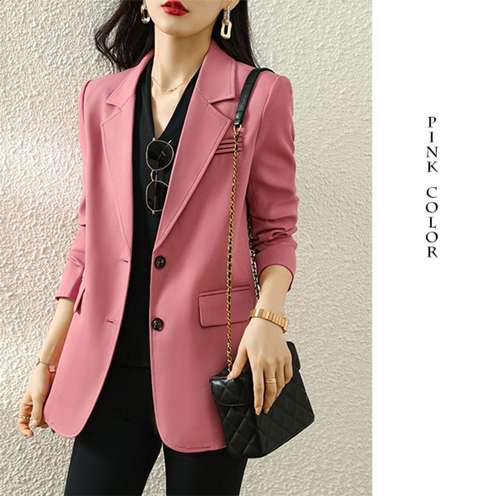 High-end Casual Women's Suit Jacket-Pink color