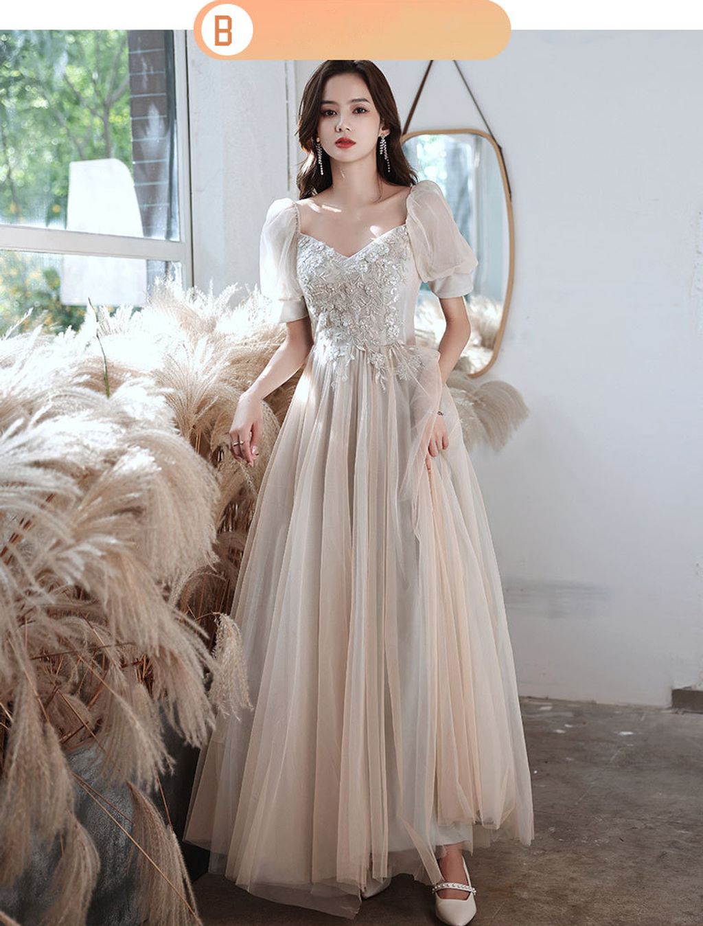 Gray Color Group Bridesmaid Dress-Type B