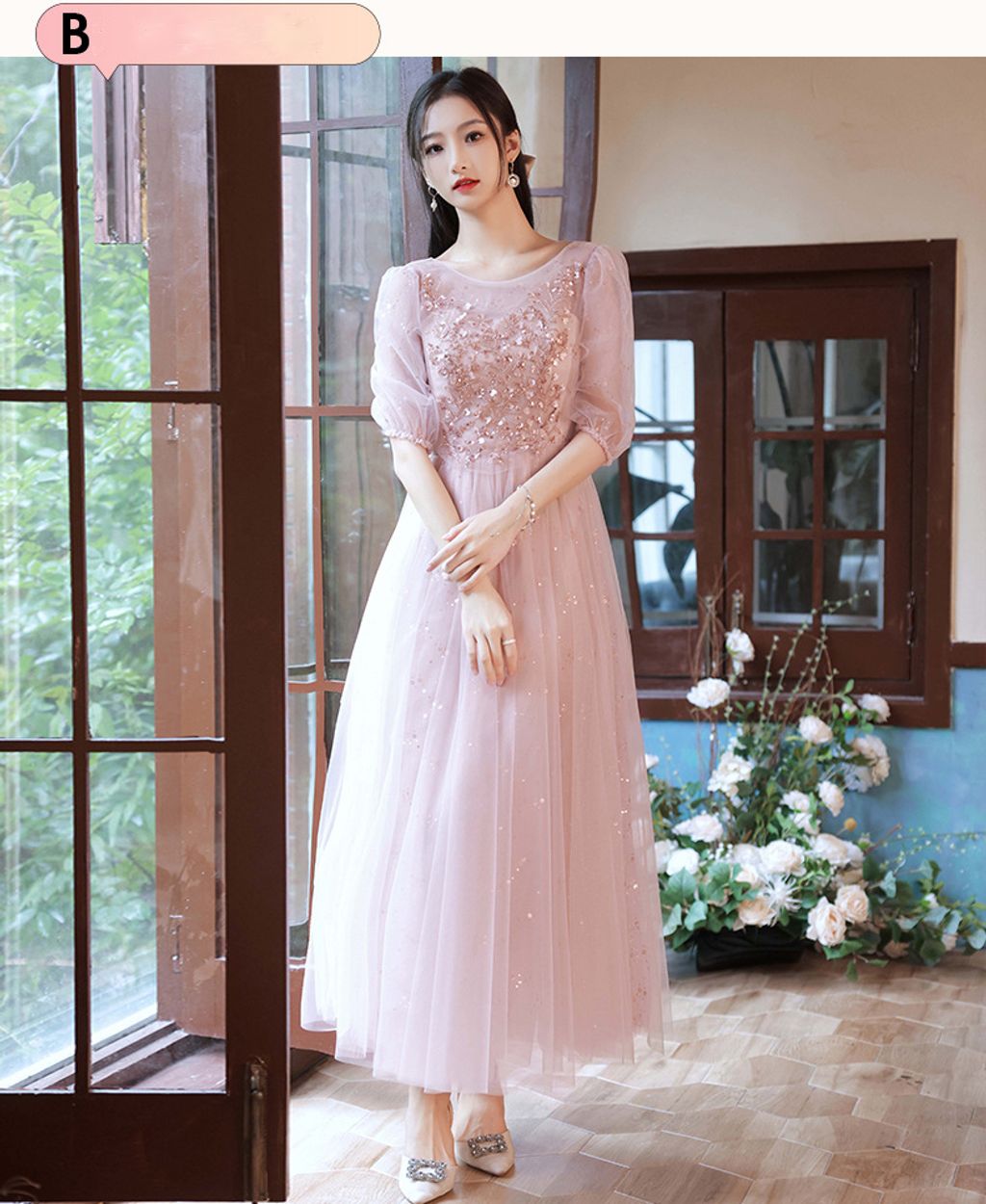 Pink Bridesmaid Dress-Type B