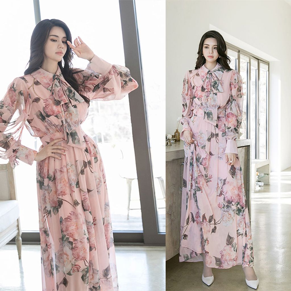 Floral Chiffon Maxi Dress