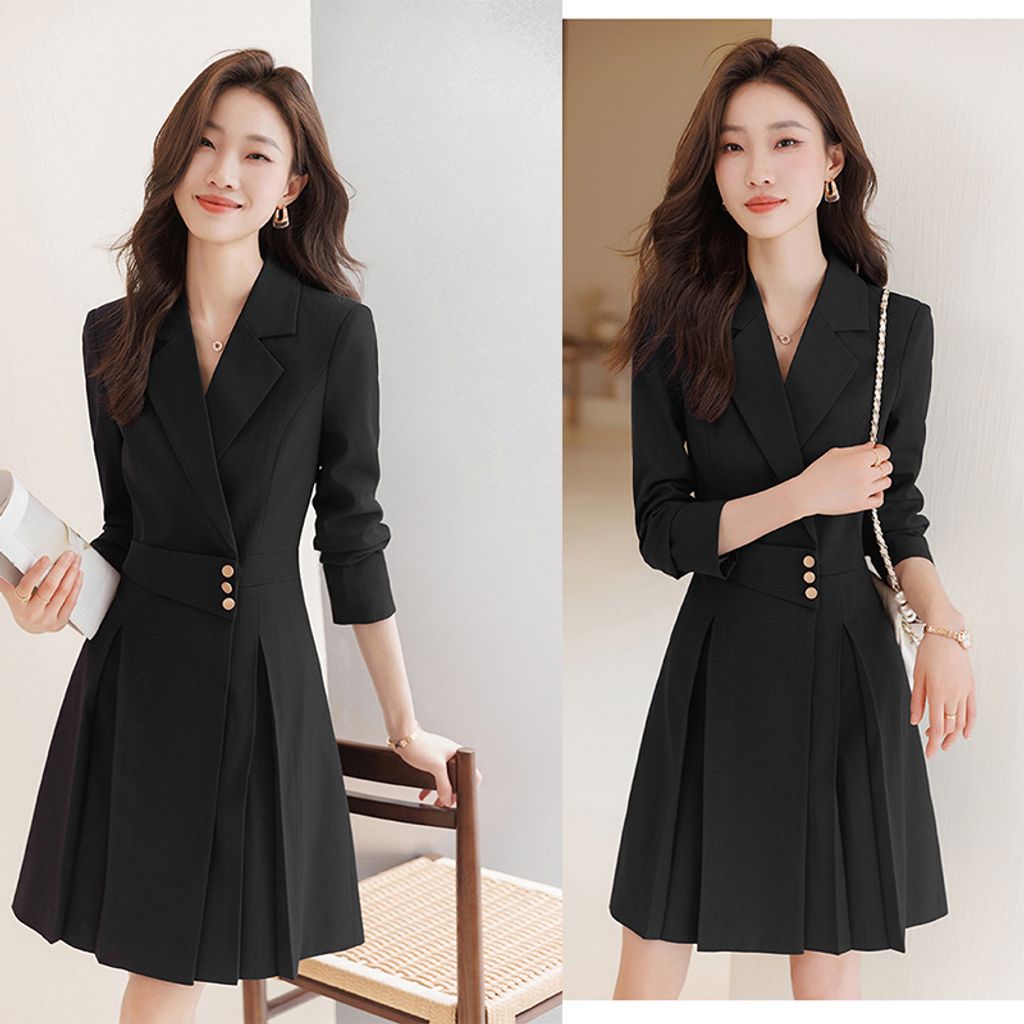 Long-sleeved Professional Wear High-end Dress-Black color