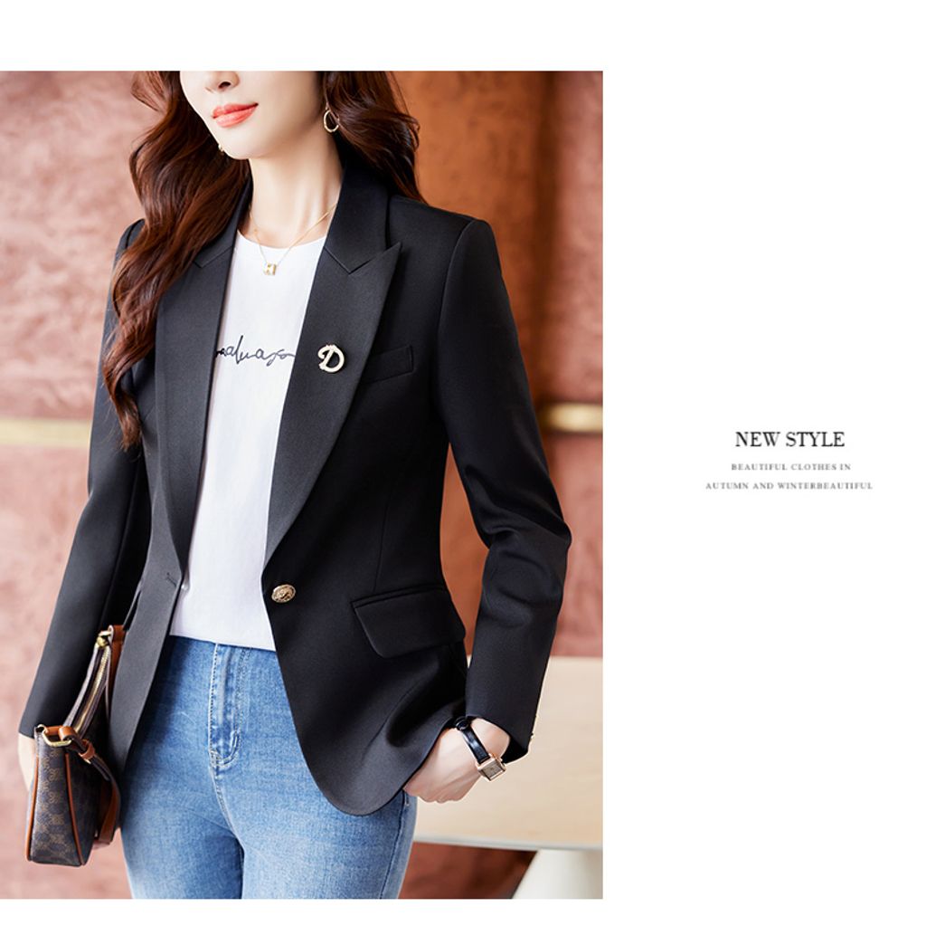Korean Style Spring And Autumn Women's Jacket-Black color