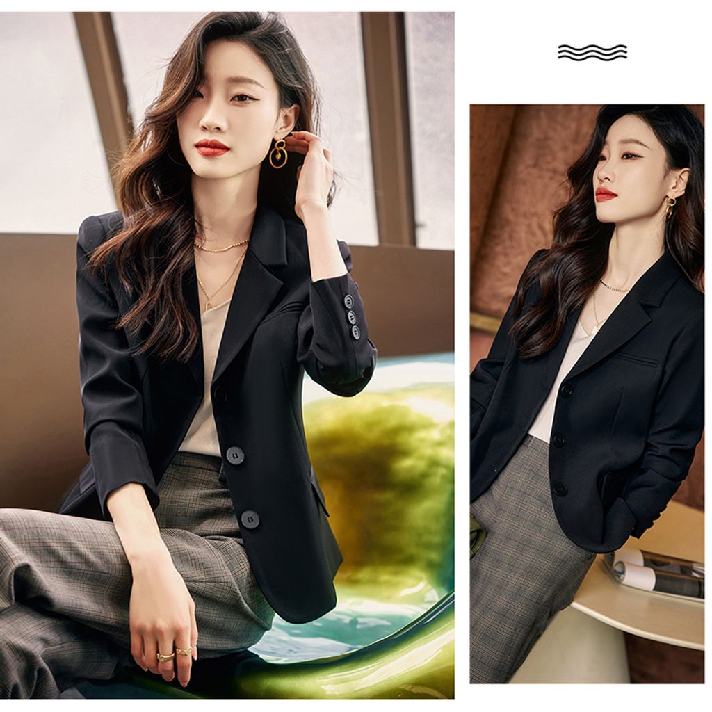 Korean Style Casual Women's Jacket-Black color