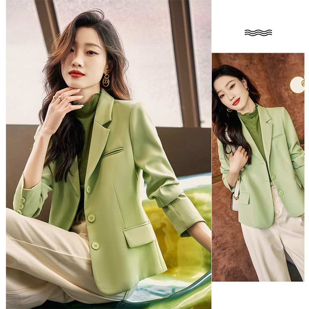 Korean Style Casual Women's Jacket-Green color