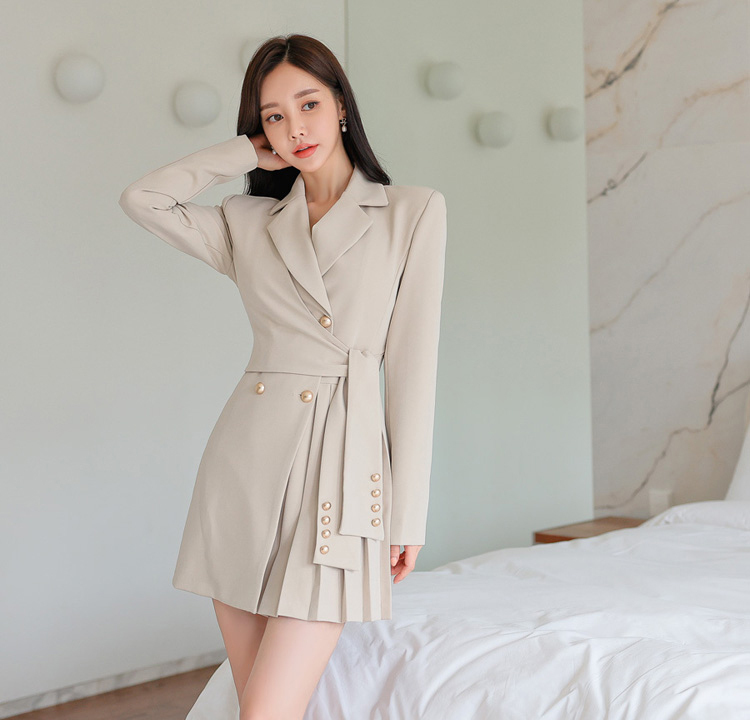 Women Belted OL Korean Fashion Windbreaker Dresses Business Formal Party  Coats L | eBay