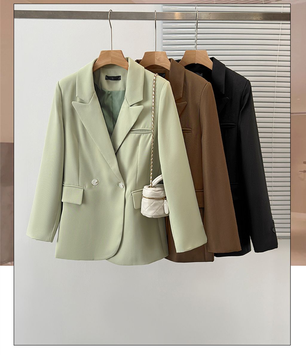 Pure Lust Style Versatile Plus Size Women's Suit Jacket-Black color