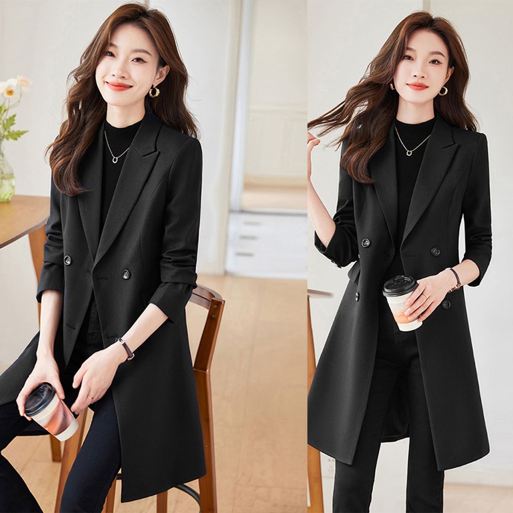 Fashionable High-end Women's Trench Coat-Black color
