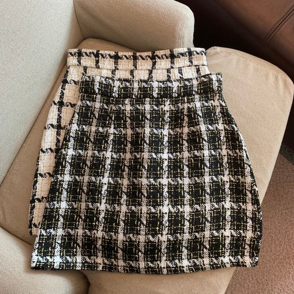 Plaid High Waist Mini Skirt