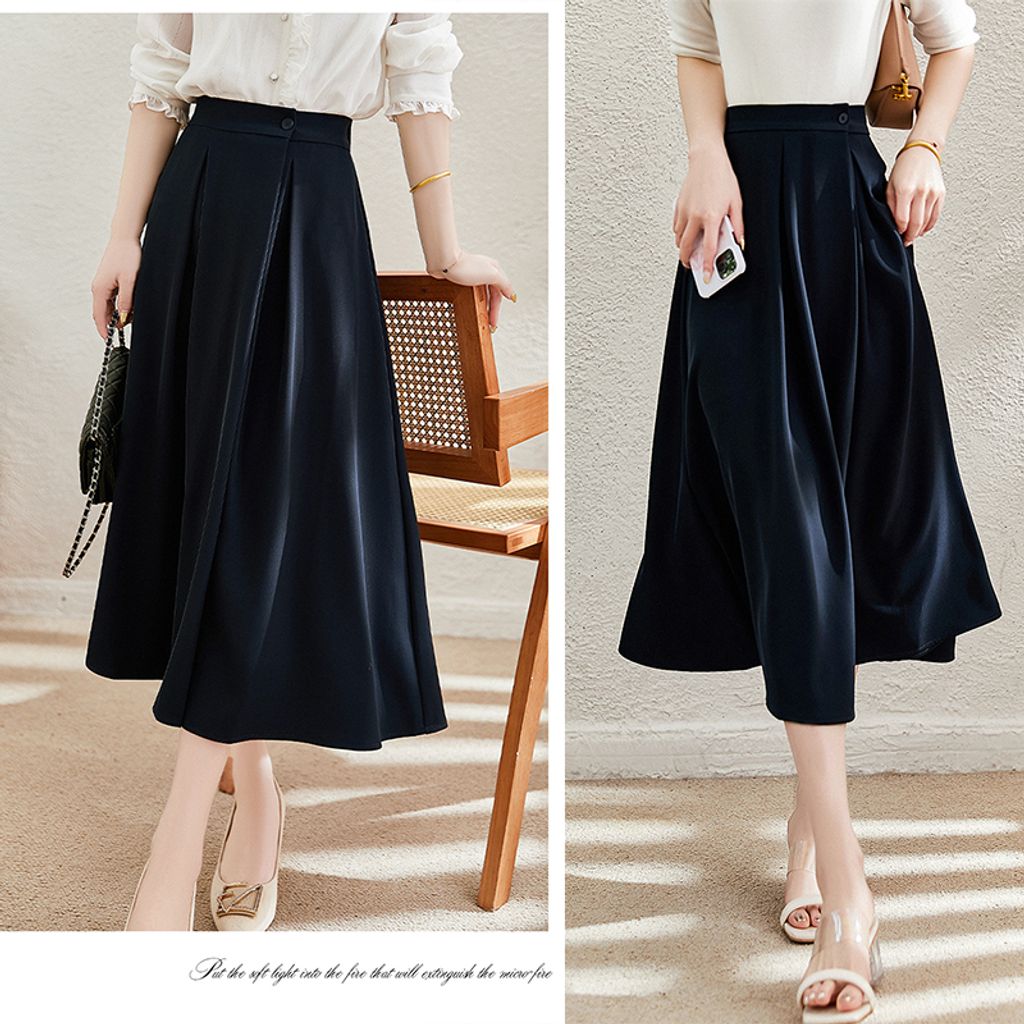 Navy Blue A-line Skirt