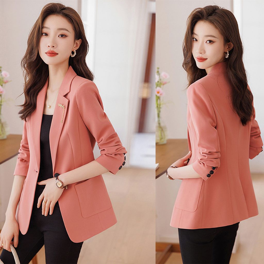 Slim-fitting High End Women's Suit Jacket-Pink color
