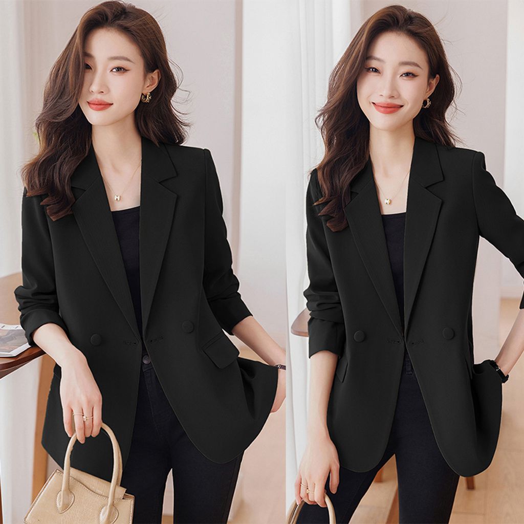Korean Style Casual suit Jacket-Black color
