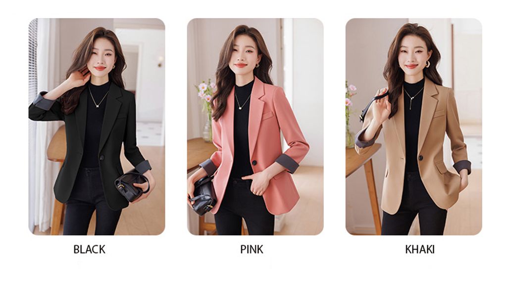 HXSZWJJ Women Blazer Double Breasted Blazer Coat Slim Long Sleeve Elegant  Suit Jacket Office (Color : Black, Size : S.) at  Women's Clothing  store