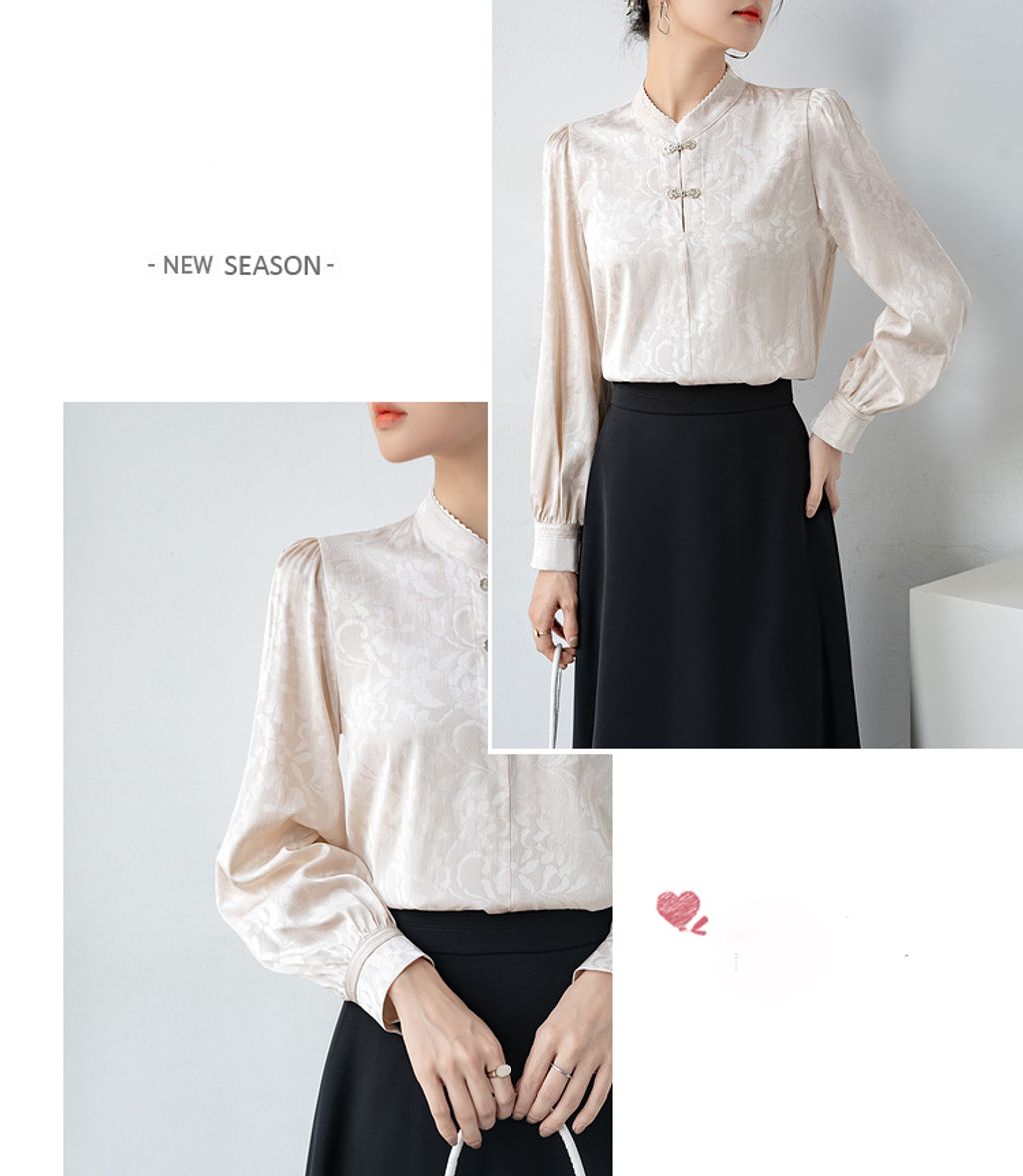 Apricot Long-sleeved Shirt for Women