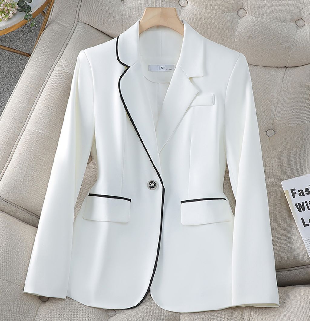 Simple and Capable Suit Jacket for Women-White color