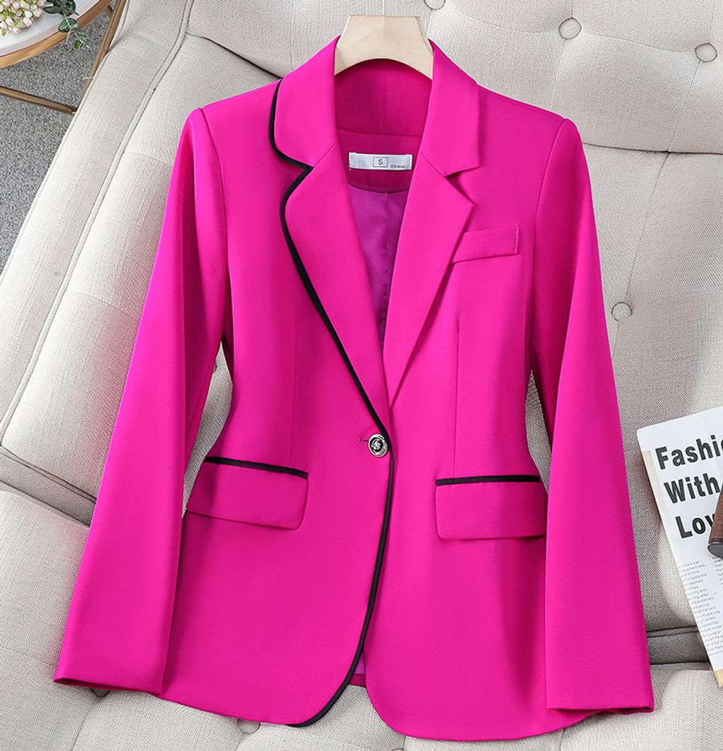 Simple and Capable Suit Jacket for Women-Dragon fruit red color
