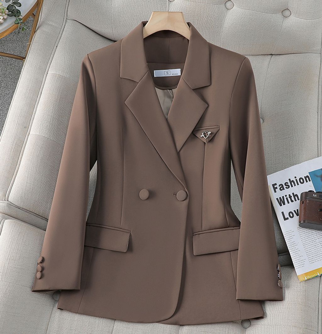 High-end Temperament Goddess Style Suit Jacket for Women-Brown color