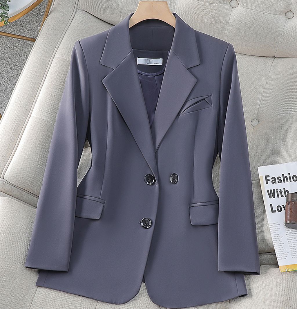 Korean Style Professional Suit Jacket for Women-Gray color