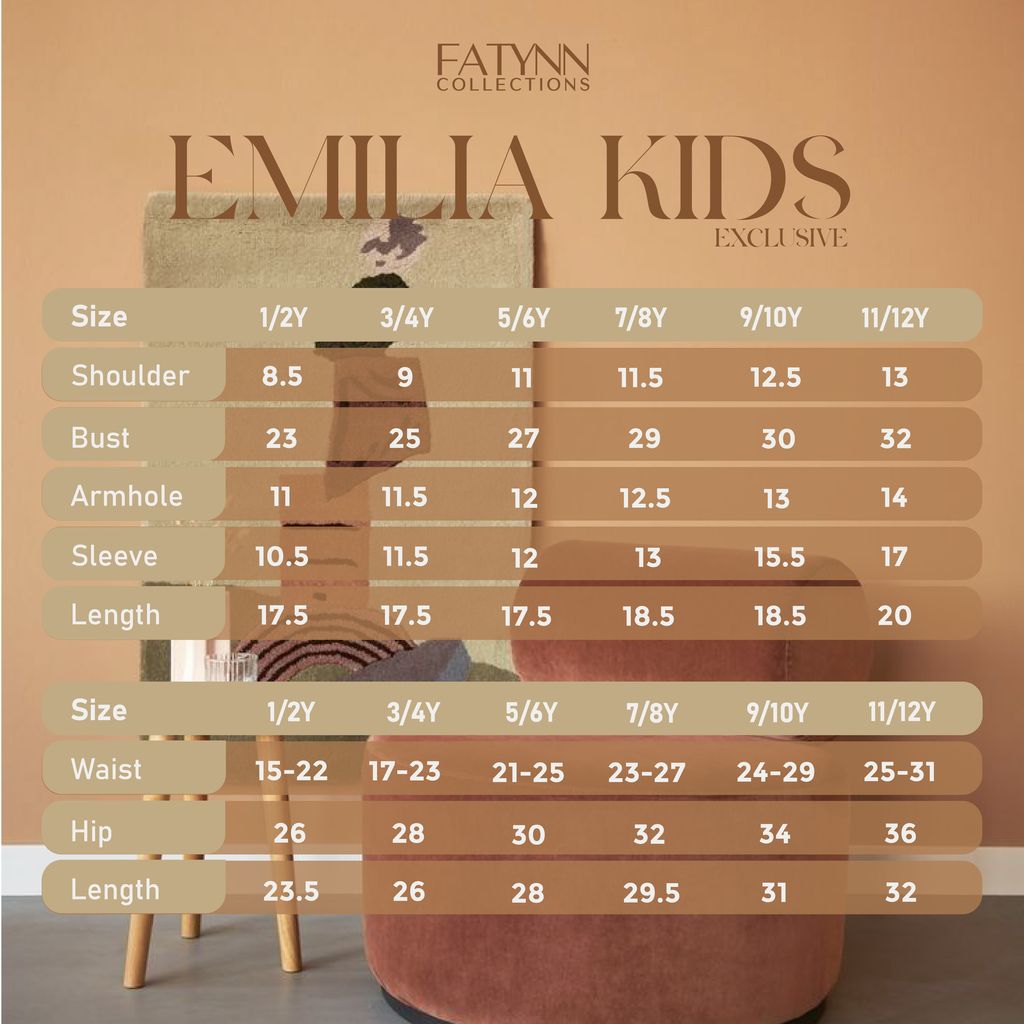 EMILIA Kids Exclusive Size Chart