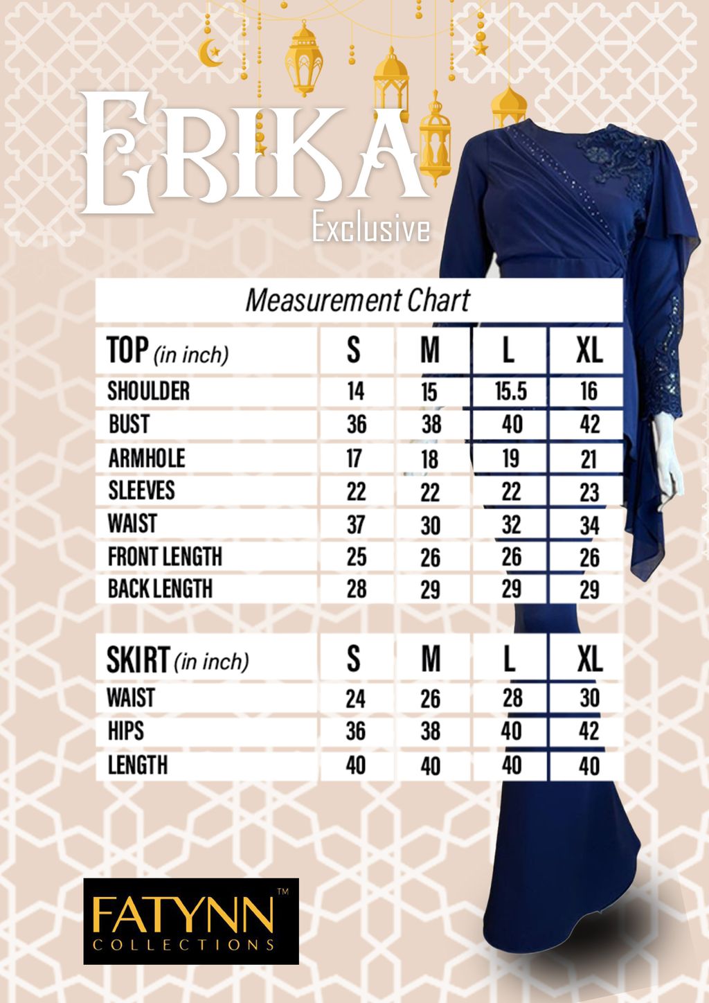 SIZE CHART ERIKA
