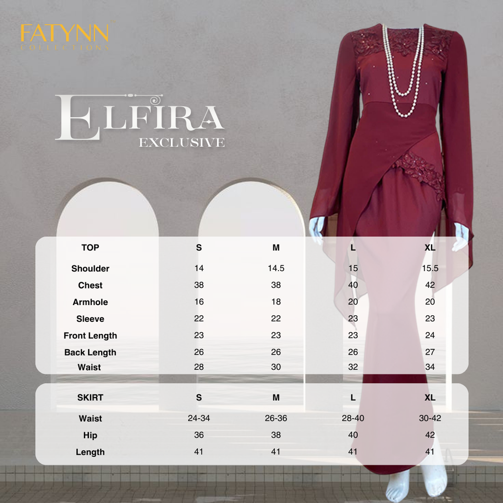 Elfira size chart
