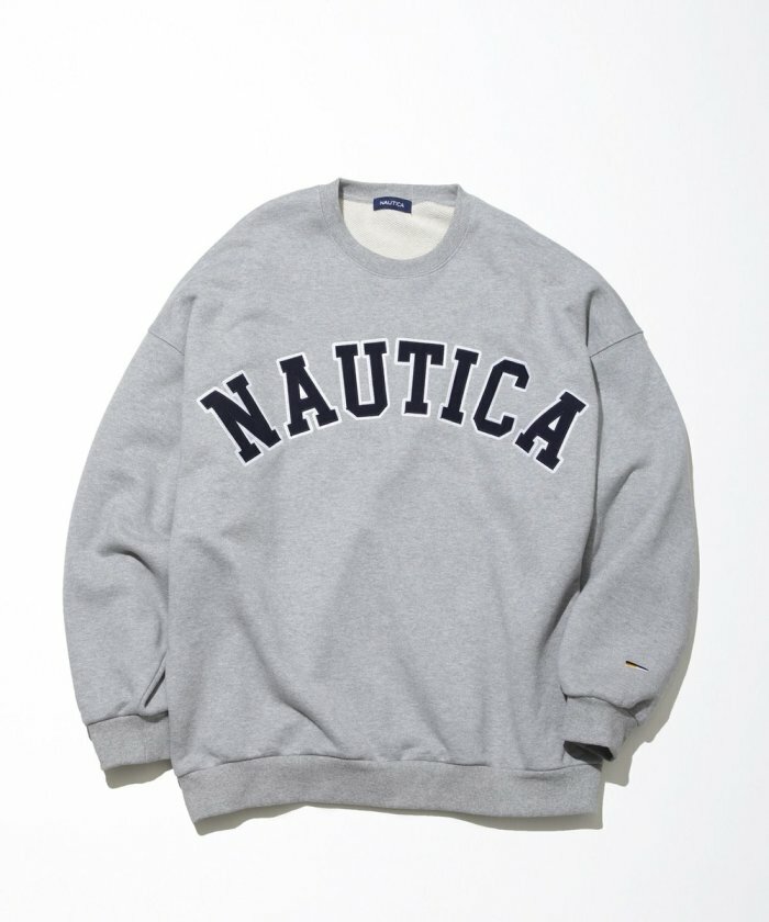 nautica arch logo crewneck sweatshirt