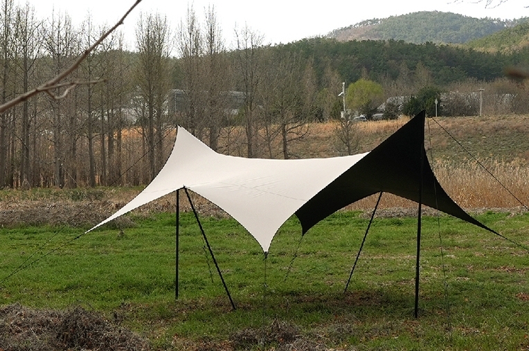 URBANOO  韓國 URBAN FOREST 防焰碟型天幕 5.3X 5m 棕 黑 灰 白／圖 7