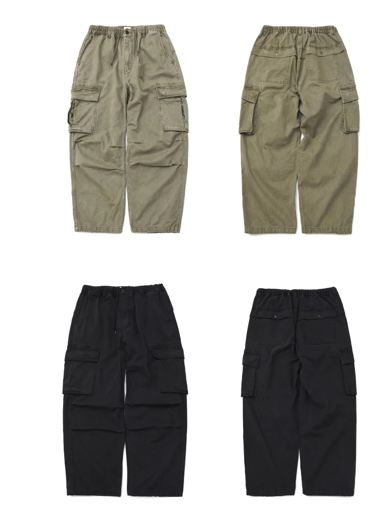 URBANOO選物 BIGGER THAN BIGGER 水洗做舊休閒寬鬆雙褶大口袋重磅工裝長褲 23AW