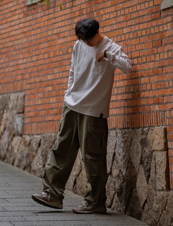 URBANOO選物 BIGGER THAN BIGGER 水洗做舊休閒寬鬆雙褶大口袋重磅工裝長褲 23AW／圖 7