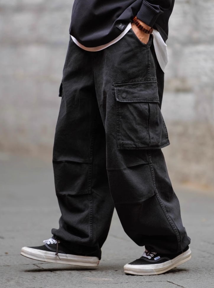 URBANOO選物 BIGGER THAN BIGGER 水洗做舊休閒寬鬆雙褶大口袋重磅工裝長褲 23AW／圖 5