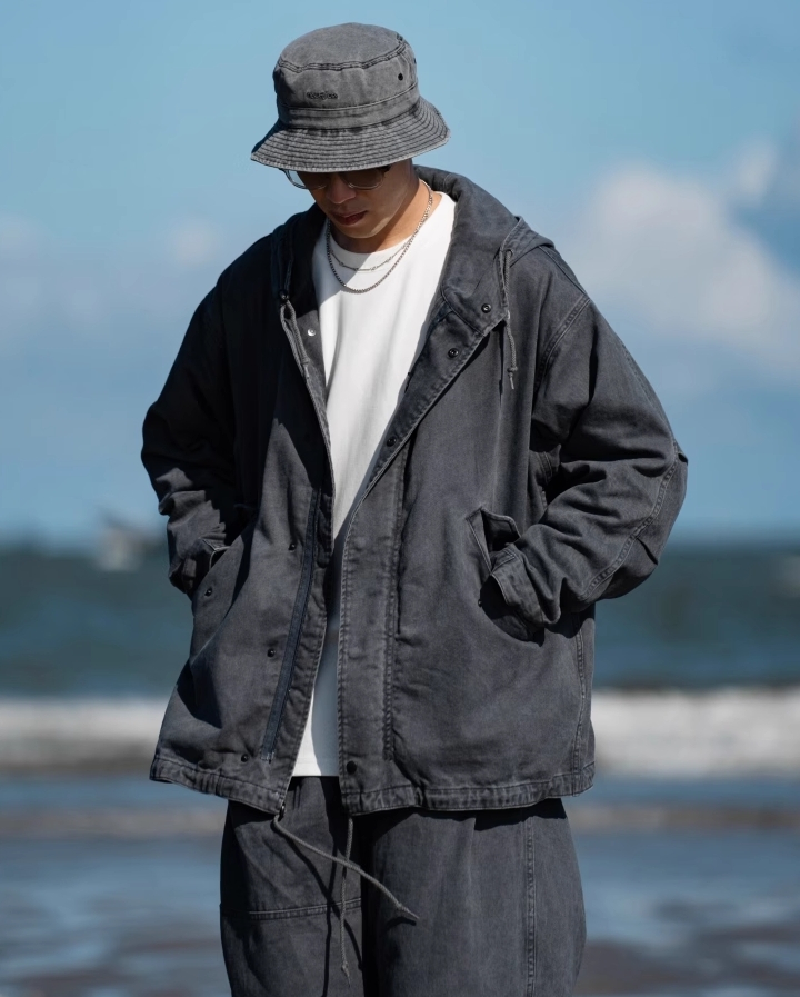 URBANOO選物 BIGGER THAN BIGGER 23AW 復古做舊水洗工裝軍用連帽夾克M51