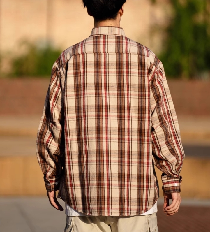 URBANOO選物 BIGGER THAN BIGGER 23AW  日系復古法蘭絨休閒格紋襯衫／圖 4