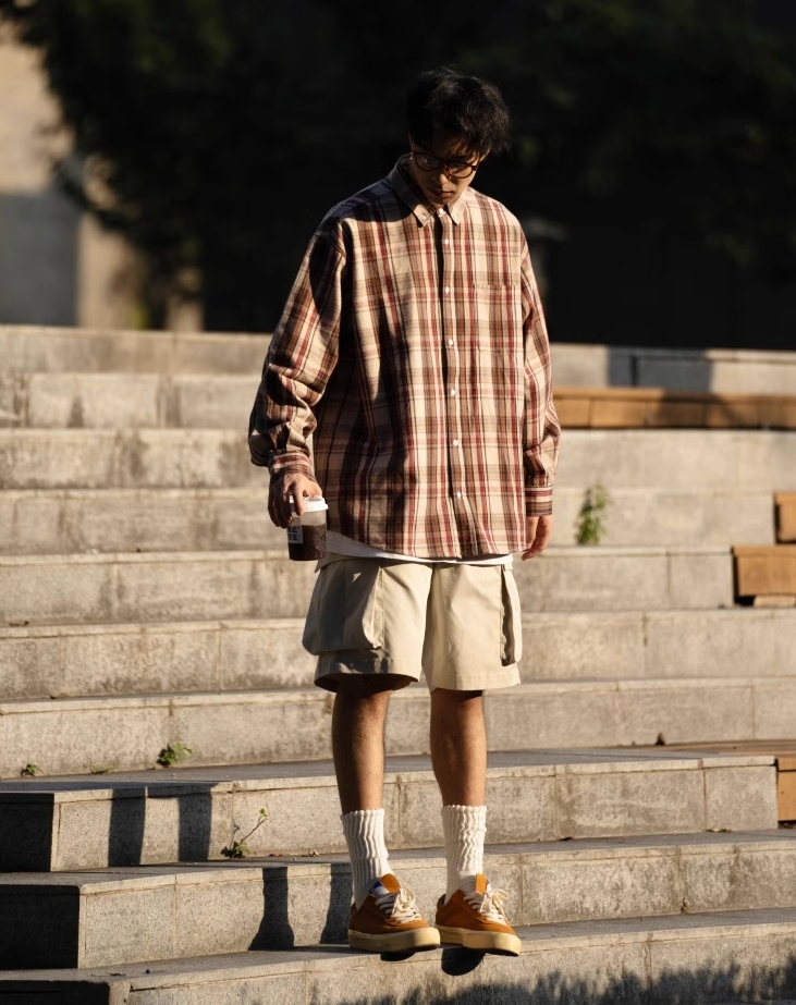 URBANOO選物 BIGGER THAN BIGGER 23AW 日系復古法蘭絨休閒格紋襯衫