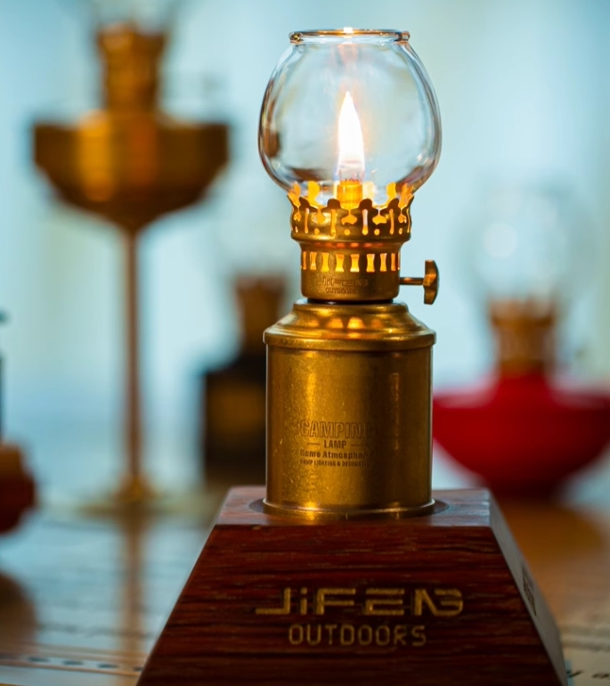 URBANOO 選物 JiFengOutdoors 黃銅 圓形煤油小燈 全銅 (含木盒)