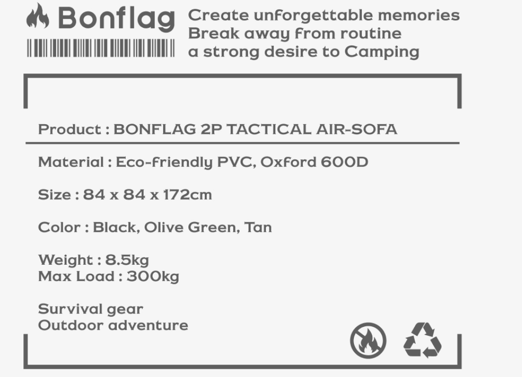 URBANOO 韓國車庫 BONFLAG 品牌 雙人充氣沙發 Double Inflatable Sofa／圖 8