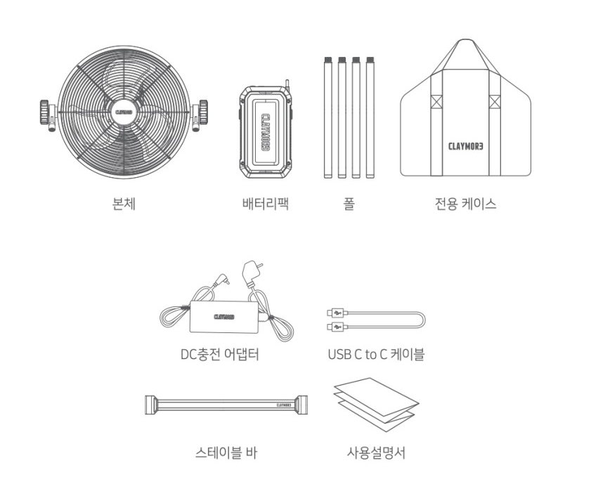 URBANOO 韓國CLAYMORE  M14  L 充電式 電風扇／圖 11