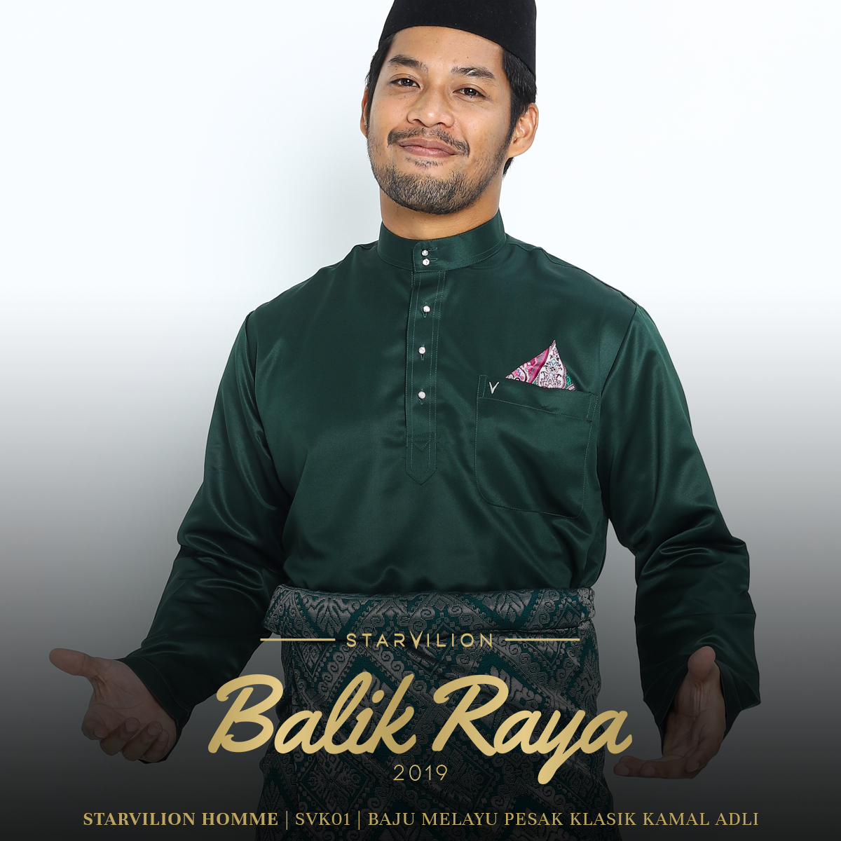  BAJU  MELAYU  PESAK KLASIK GREEN  KAMAL ADLI EXCLUSIVE for 