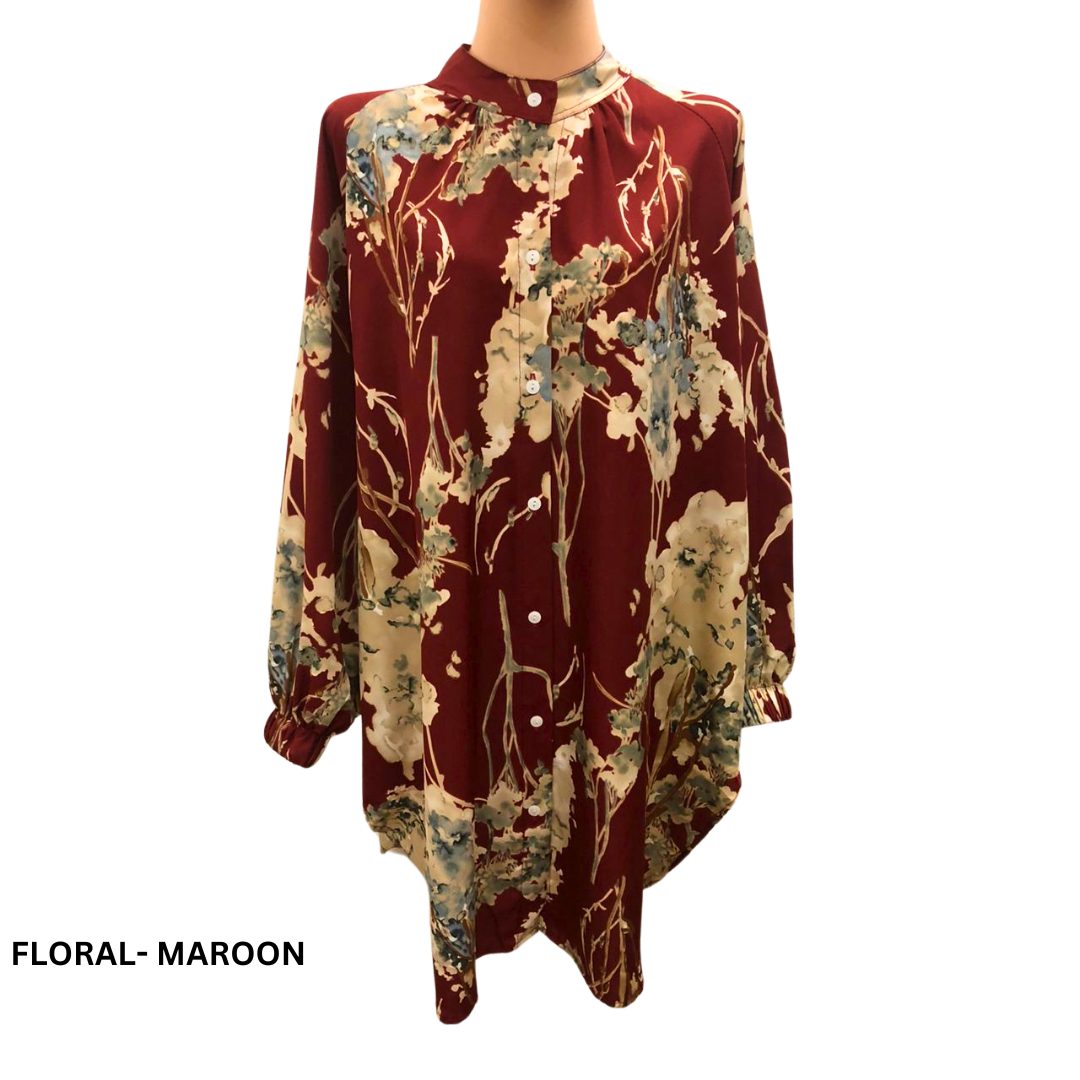 FLORAL- MAROON