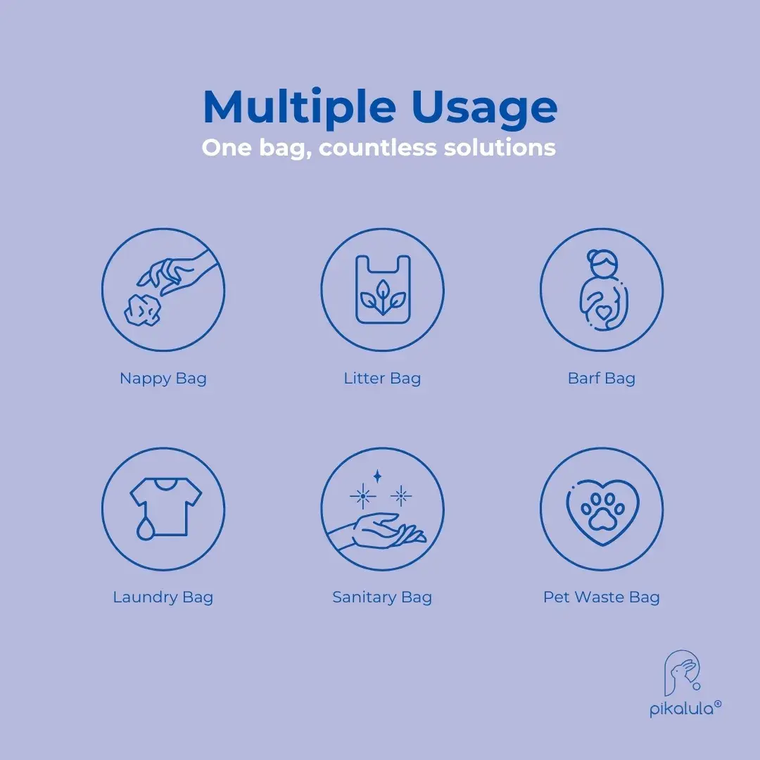 Pikalula Nappy Bags Scented Disposable Bags Multiple Usages