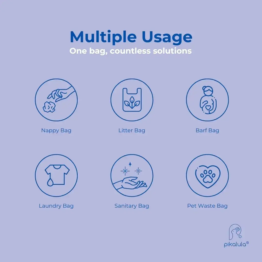Pikalula Nappy Bags Scented Disposable Bags Multiple Usages