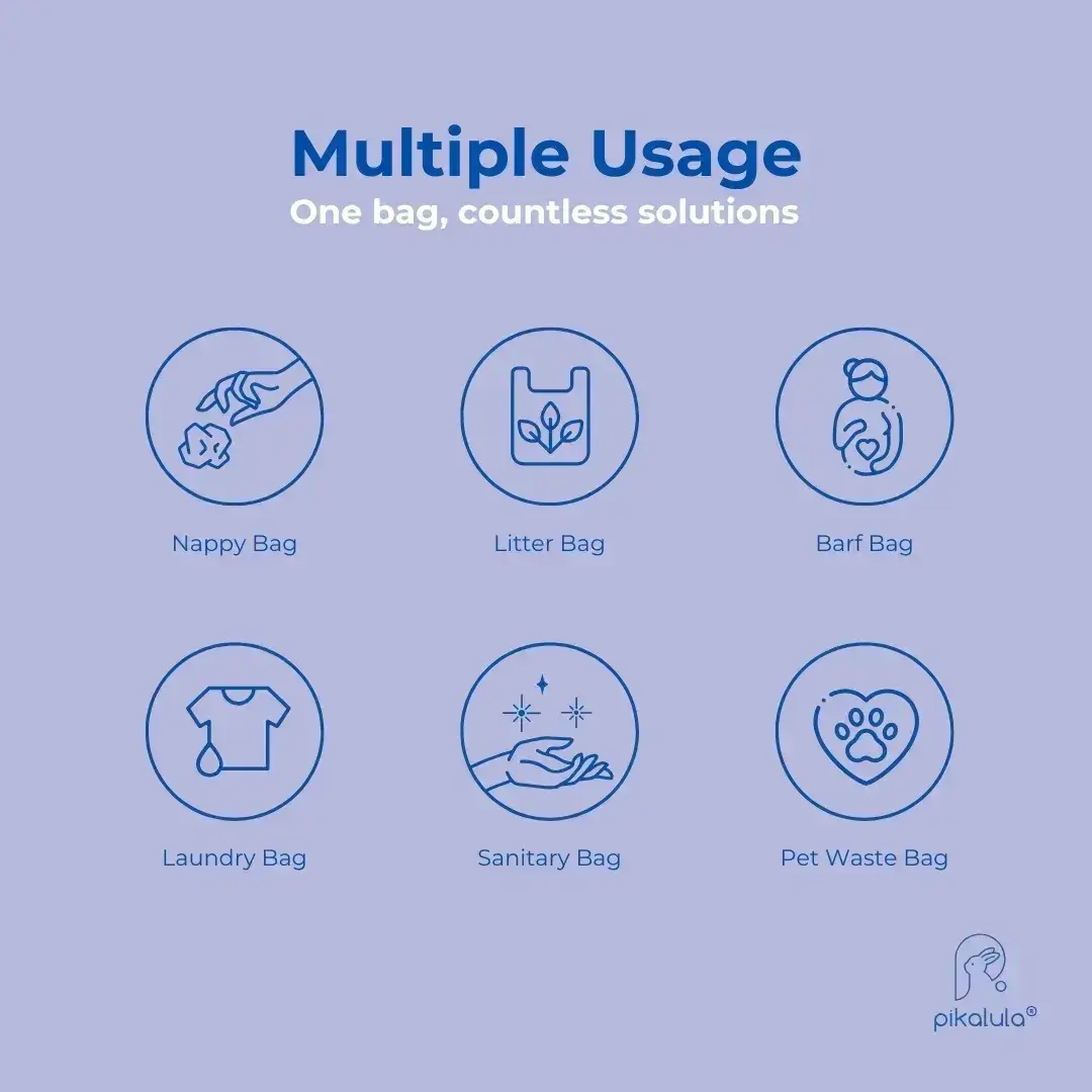 Pikalula Nappy Bags Scented Disposable Bags Multiple Usages