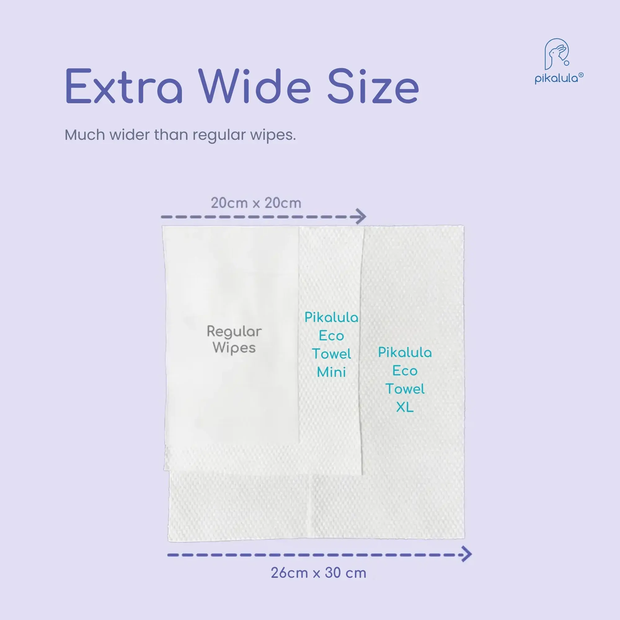 Pikalula Eco Towels Extra Wide Size Baby Beauty Wipes