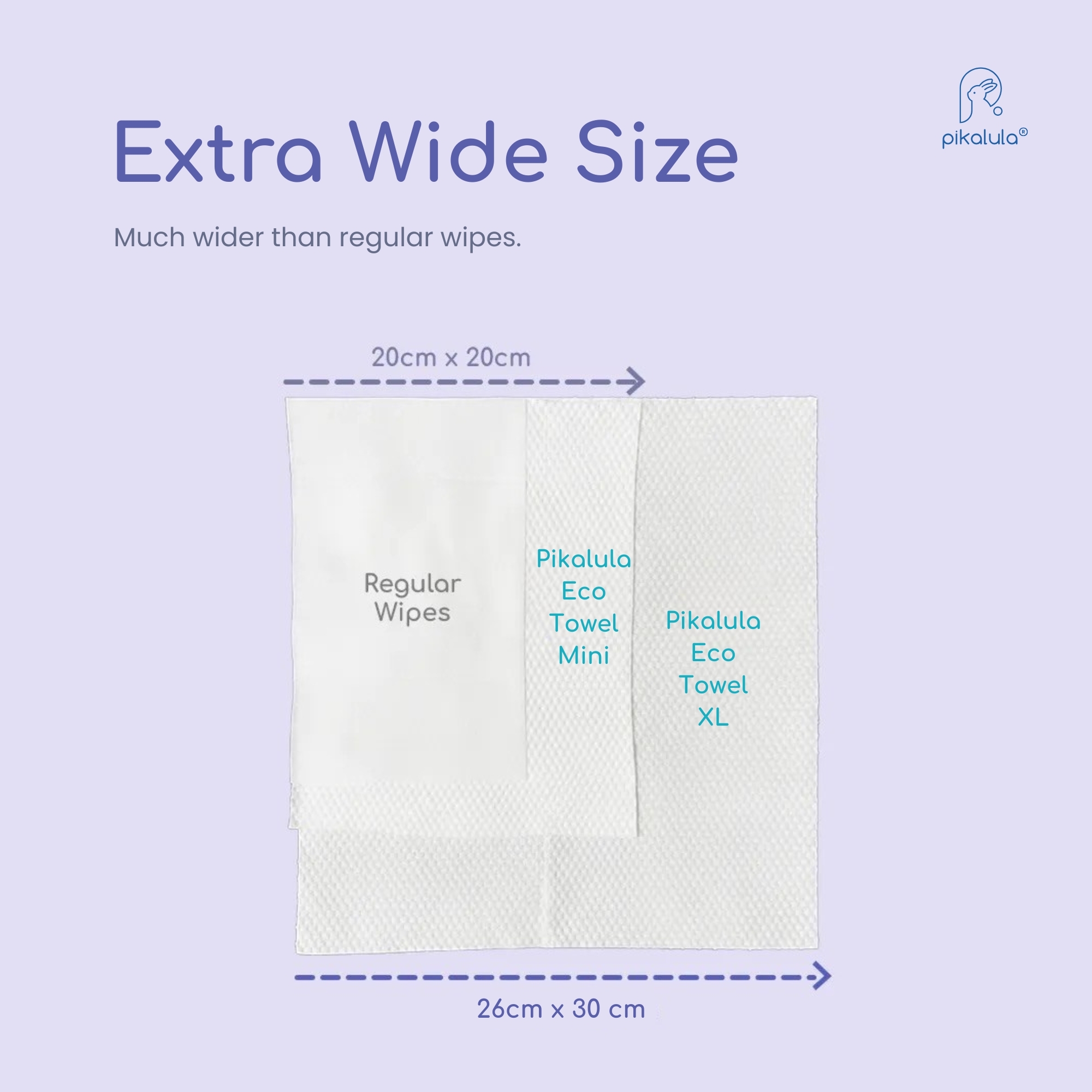 Pikalula Eco Towels Extra Wide Size Baby Beauty Wipes