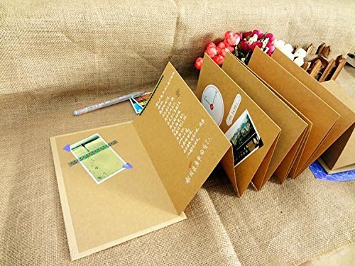 hand made hardcover kraft paper photo album diy scrapbook gatefold