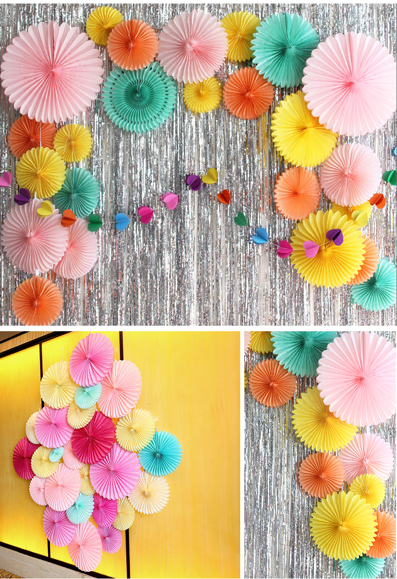 15cm Tissue Paper Fan Flower Decoration Wall Birthday Party Easy 15cm Tissue Paper Fan Flower Decoration Wall Birthday Party Easy Simple