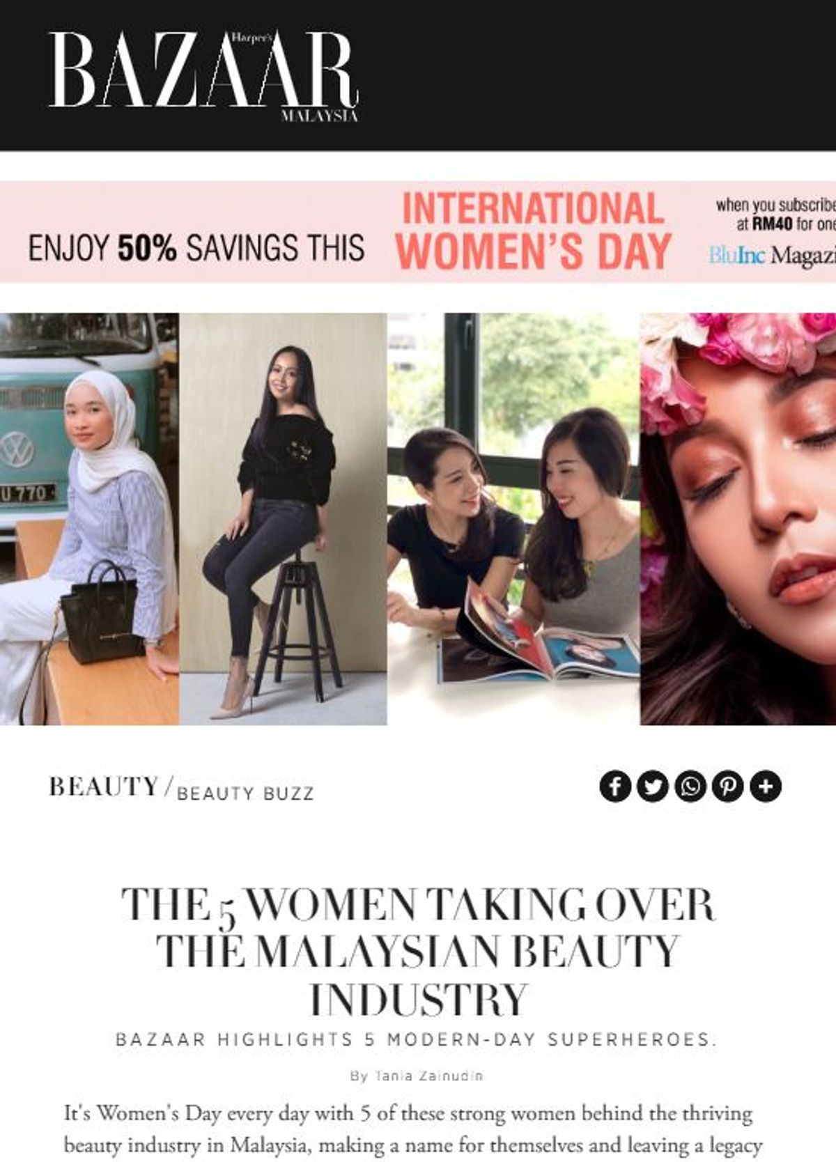 Women in Beauty on Harper's Bazaar